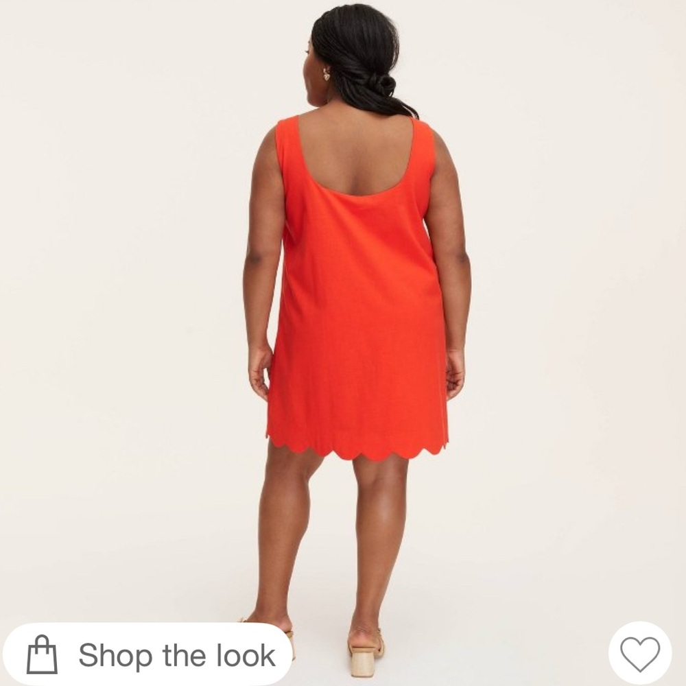 Scalloped Hem Orange Dress